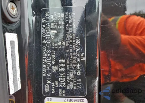 2014 Kia Sportage Lx z USA, uszkodzony, nr VIN KNDPBCAC9E7642864